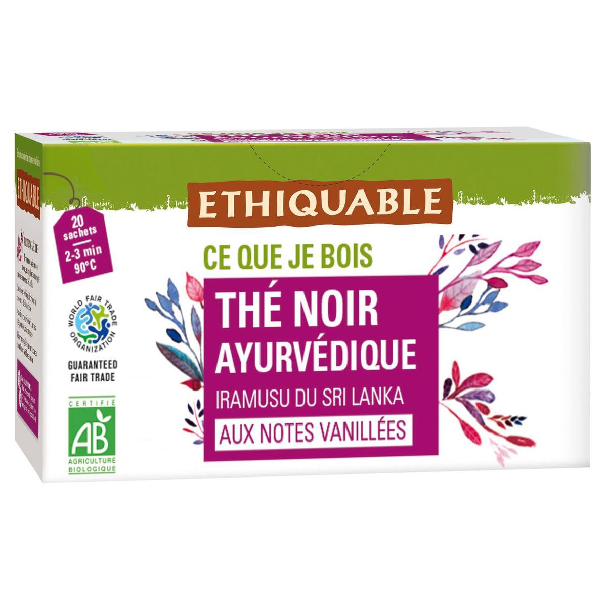 3760278867008 - Ethiquable - Commerce Equitable - Thé Noir Ayurvedique aux notes de vanille Bio du Sri Lanka