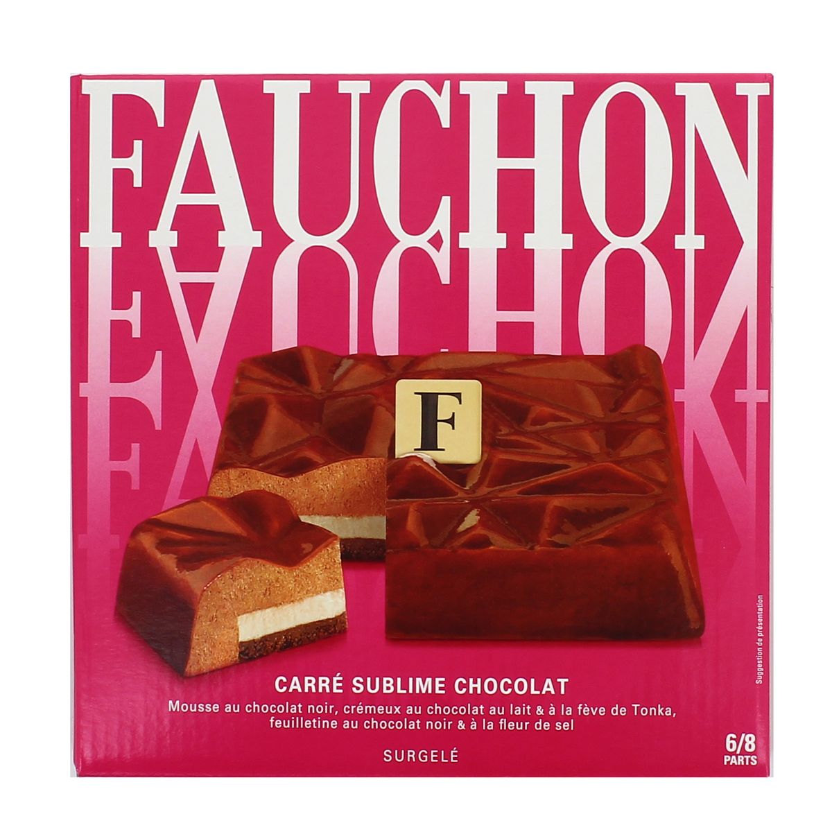 Fauchon Carre Sublime Chocolat Mousse Au Chocolat Noir Cremeux Au Chocolat Au Lait A La Feve De Tonka 6 8 Parts