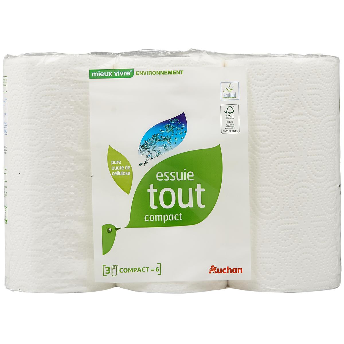 3596710478408 - Auchan Mieux Vivre - Essuie-tout blanc compact écologique