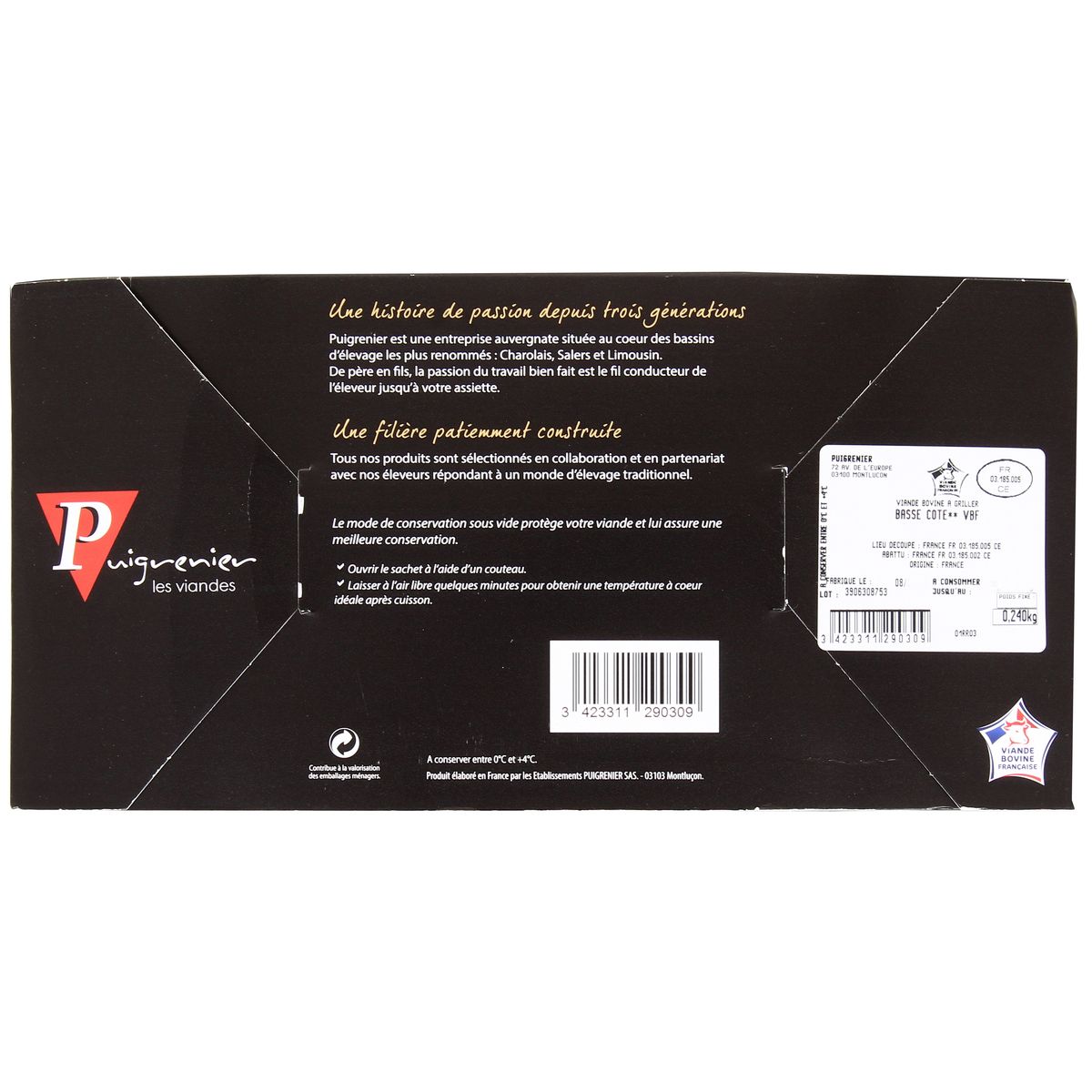 3423311290309 - Cave à Viande Puigrenier - Pièce du boucher Basse Côte Maturé 21 jours