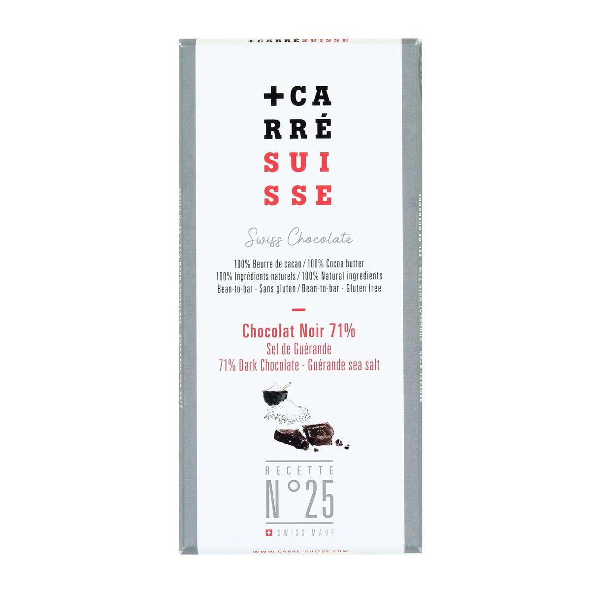 3760289260409 - Carré Suisse - Tablette Chocolat Noir 71% et Sel de Guérande