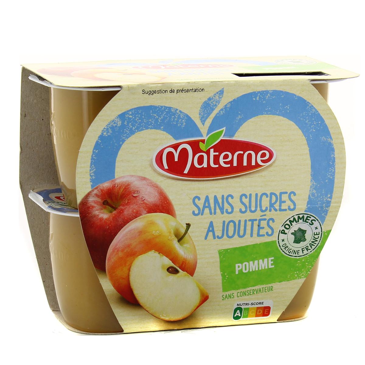 Materne Compote De Pomme Sans Sucres Ajoutes 4x100g Houra Fr