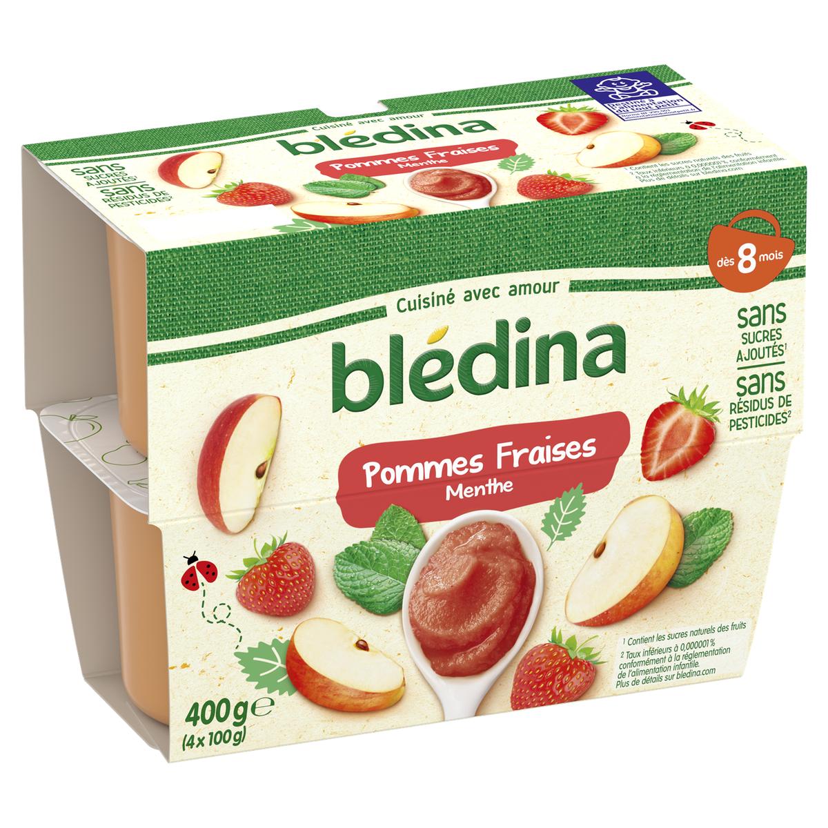 3041091791009 - Blédina - Pomme Fraise Menthe Coupelle Bébé Dès 8 mois