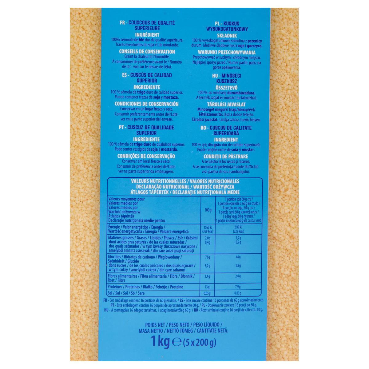 3254560031609 - Auchan - Graines de couscous moyen sachet cuissson