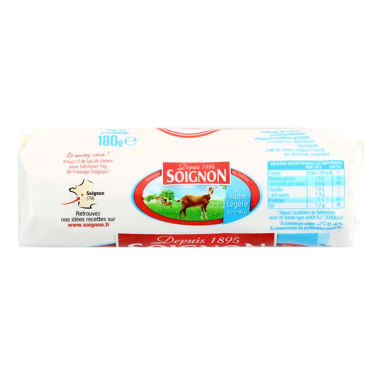 3523237756009 - Soignon - Bûche de chèvre allégée 13.7 %mg