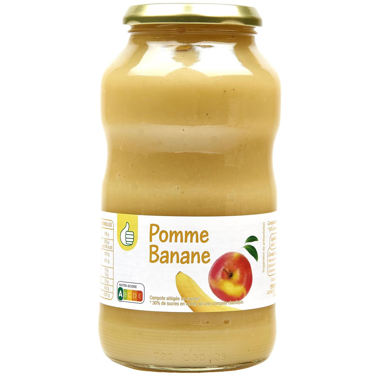 3596710526109 - Pouce - Compote de pomme et banane allégée en sucre en bocal