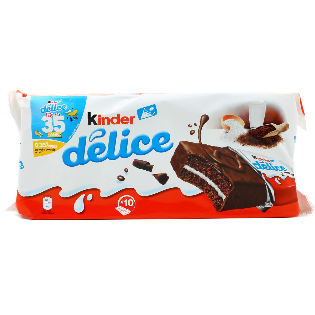 Livraison A Domicile Kinder Delice Gateaux Cacao Fourre Lait X10 390g