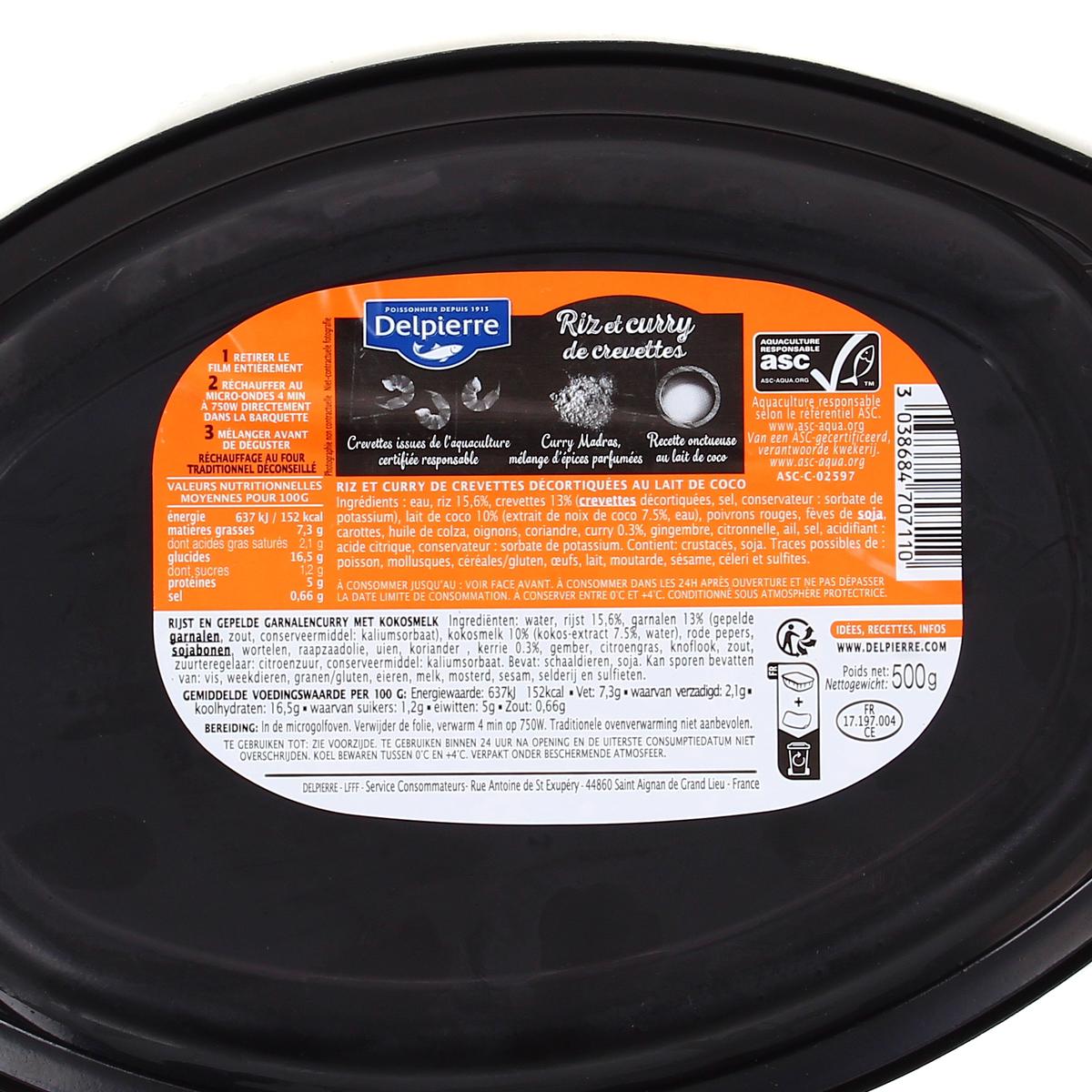 3038684707110 - Delpierre - Riz et curry de crevette au lait de coco