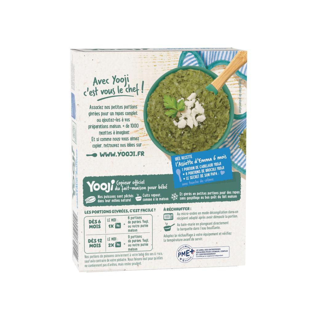 3760234509010 - Yooji - Cabillaud Pêche durable MSC haché, cuit et surgelé en galets dès 6 mois