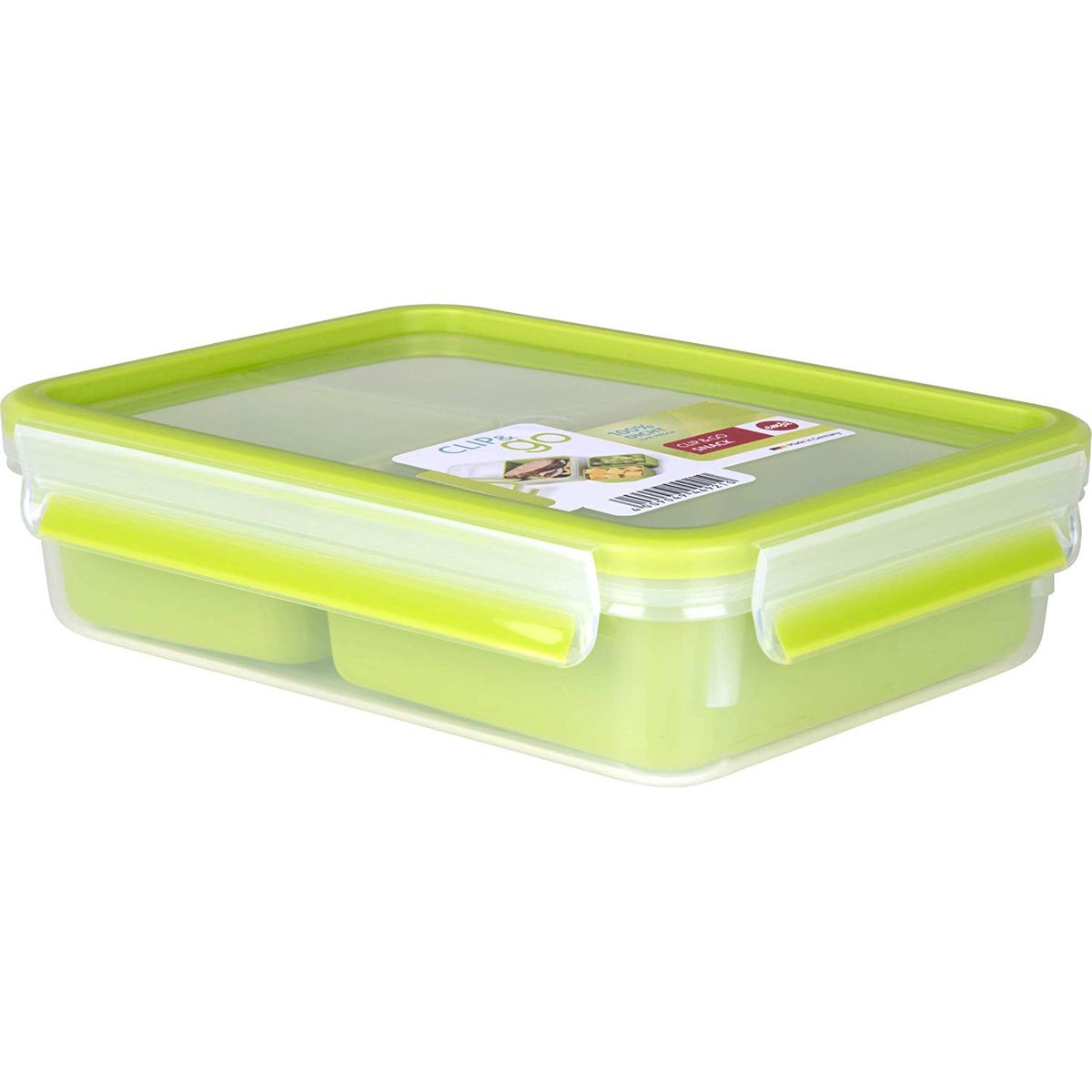 4009049449210 - Emsa - Boite snack rect. Clip&Go 3 compartiments