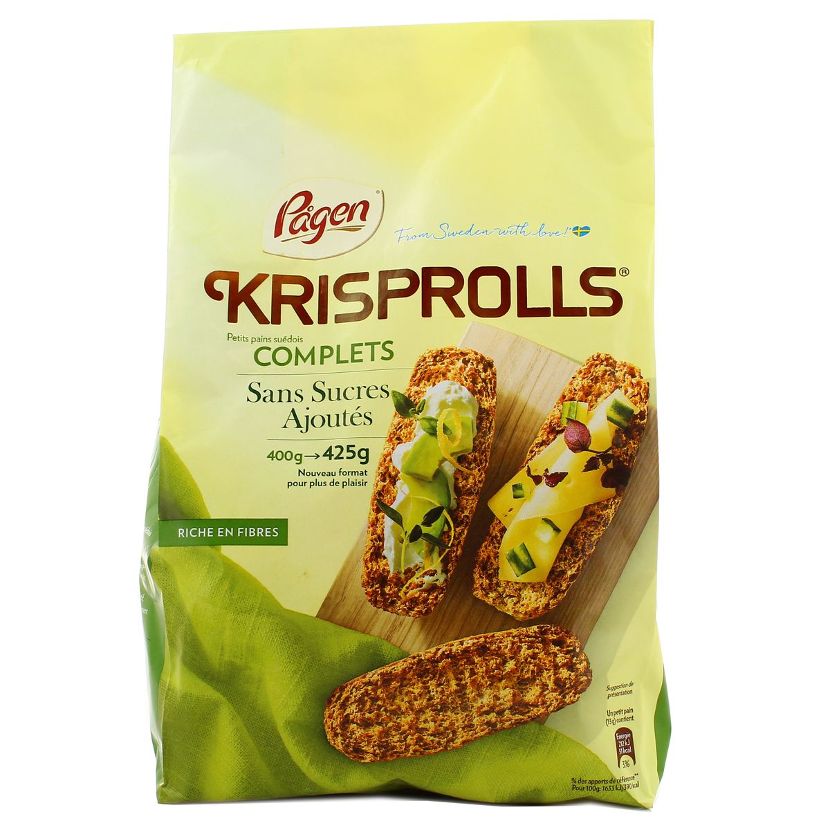 Calories et les Faits Nutritives pour Krisprolls Petits Pains Suédois  Complets