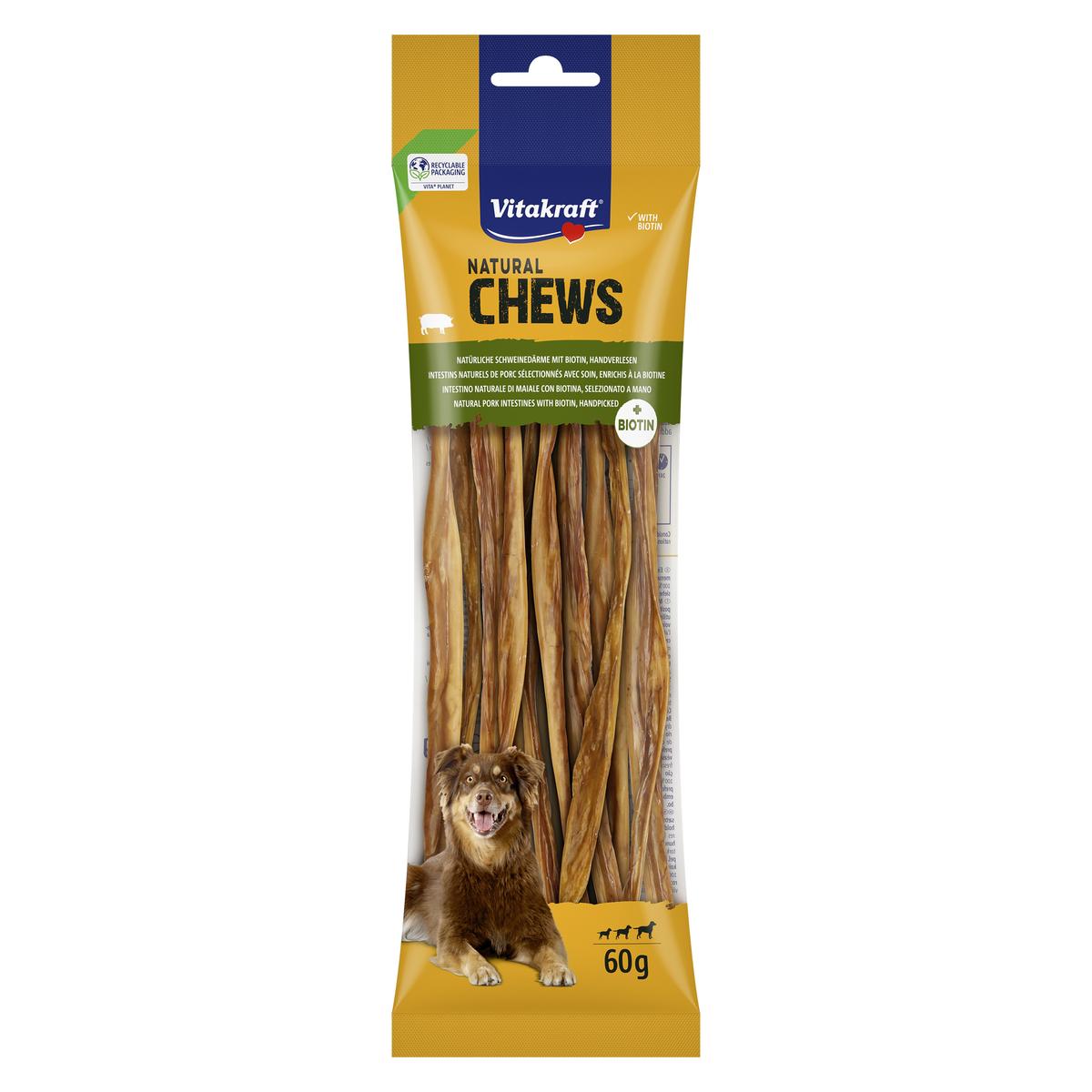 4008239582911 - Vitakraft Natural Chews - Intestin de Porc Séché- Friandise Récompense pour chien