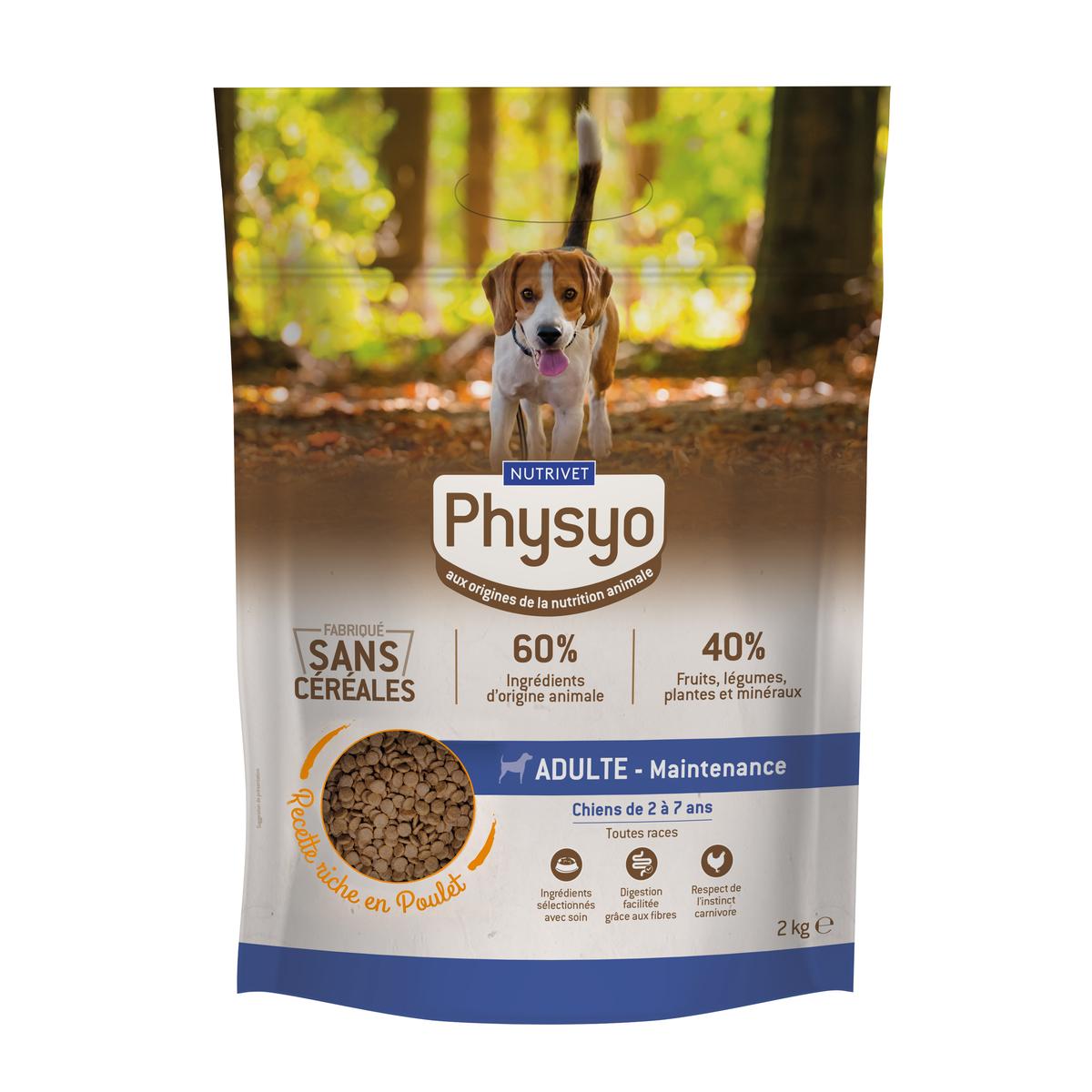 3760080533511 - Physyo by Nutrivet - Croquettes Poulet sans Céréales Maintenance pour Chien Adulte