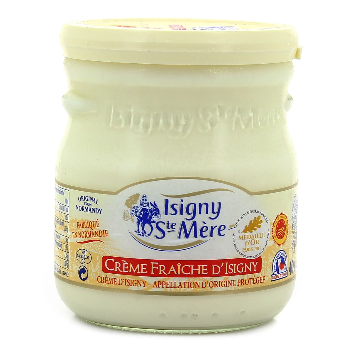 Isigny Crème Fraîche épaisse Aop Isigny 40mg Pot Verre 40cl Hourafr 