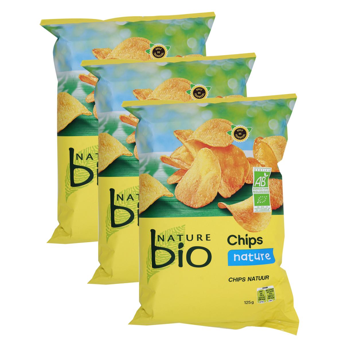 Promotion Nature Bio Chips bio croustillantes et dorées, Lot de 3x125g