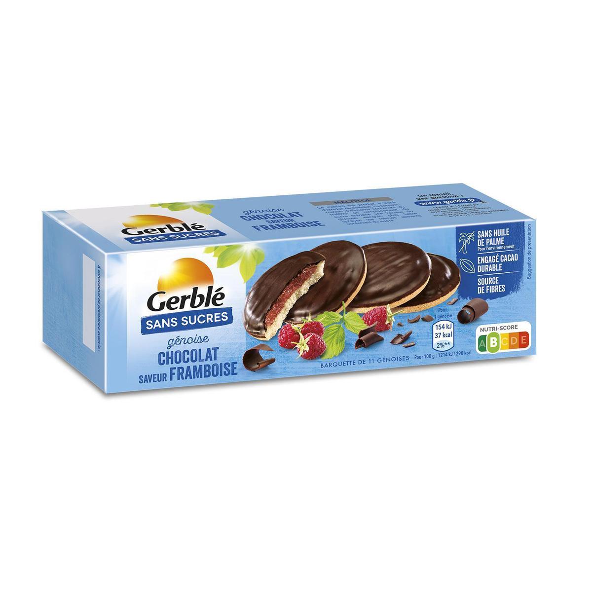 3175681226111 - Gerblé Sans Sucres Ajoutés - 11 Genoise Chocolat Framboise Sans Sucres
