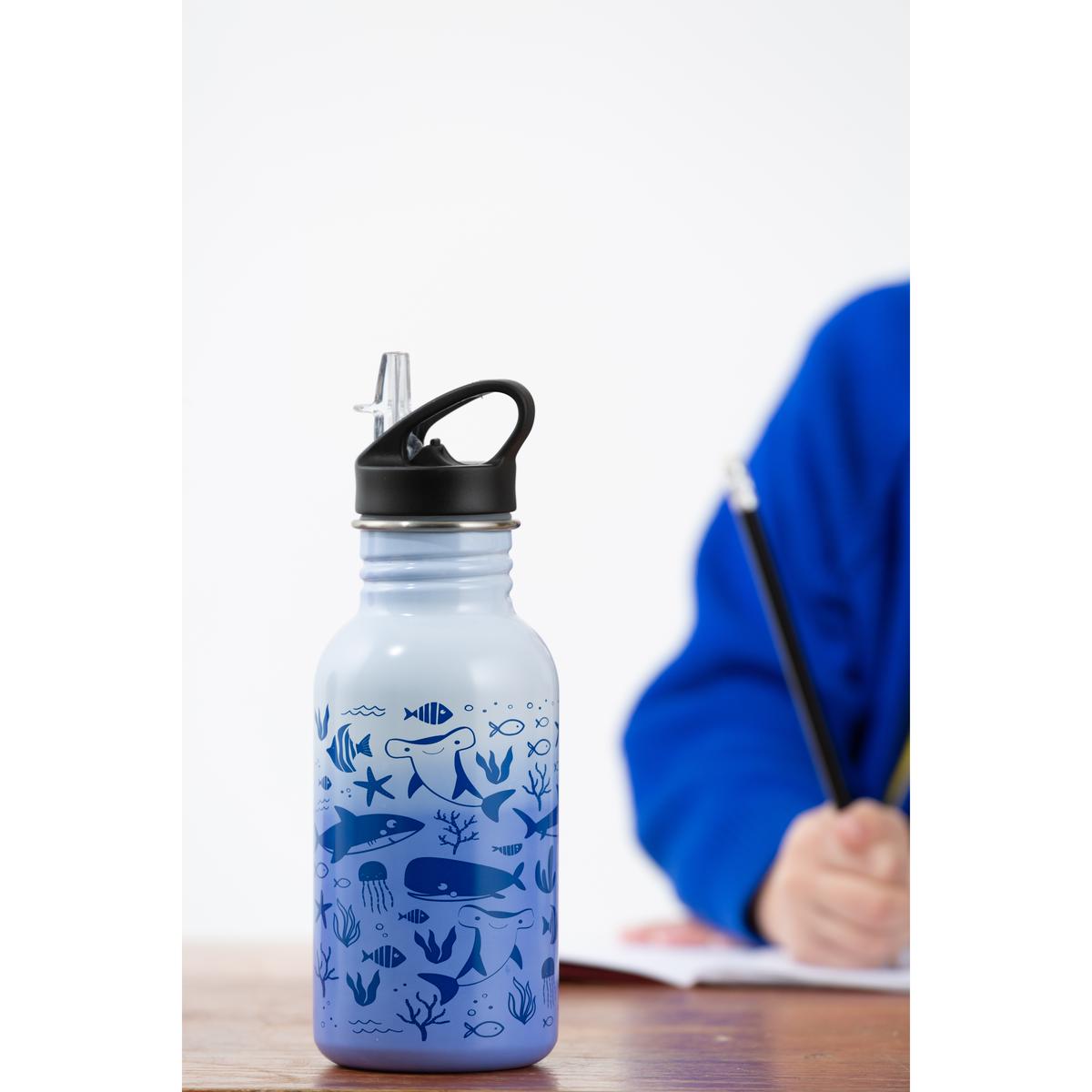 5010853270012 - Typhoon - Bouteille en inox qui change de couleur Sealife blanc/bleu