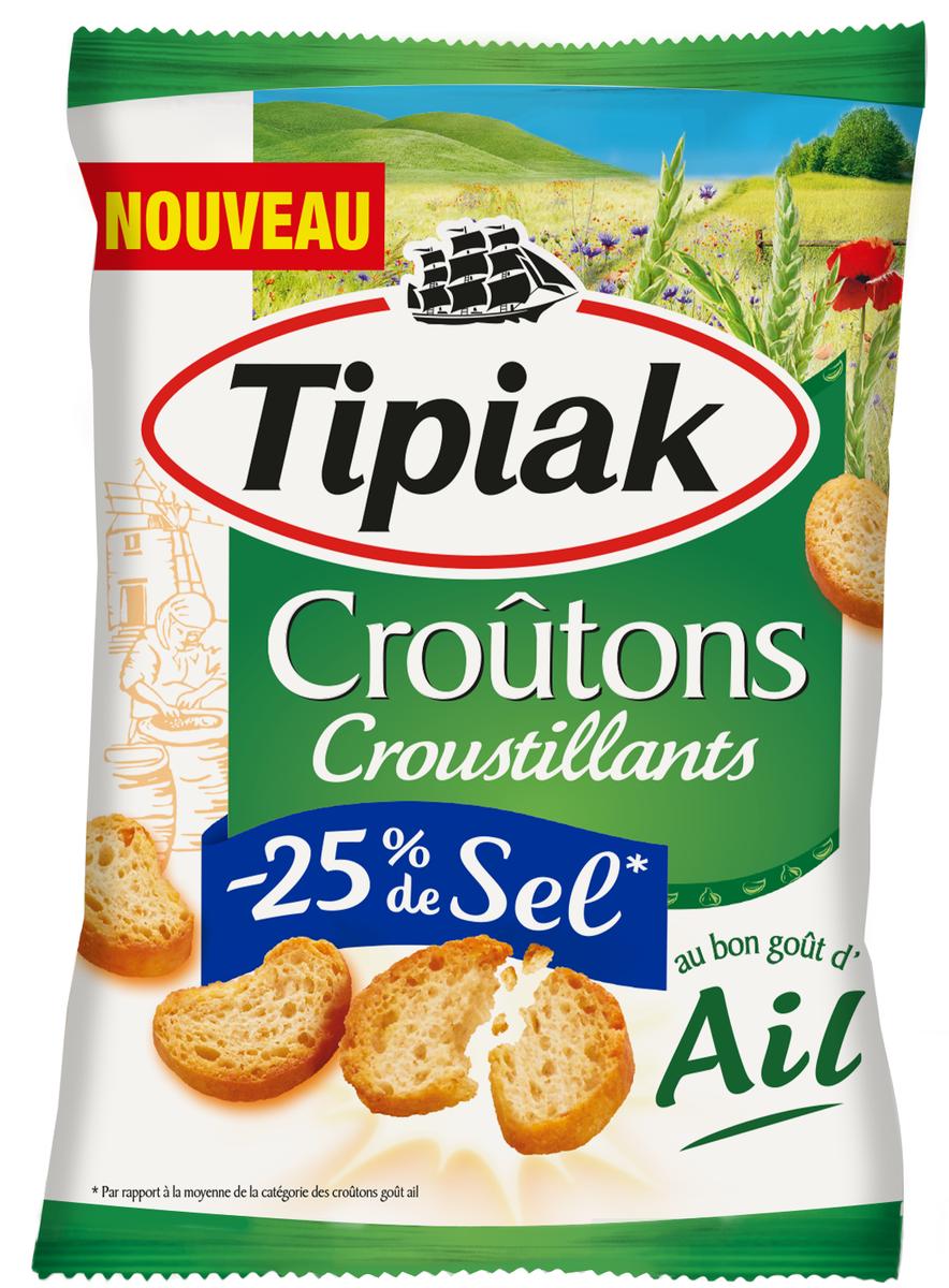 3185200001112 - Tipiak - Croûtons à l'Ail Croustillants -25% de Sel en moins