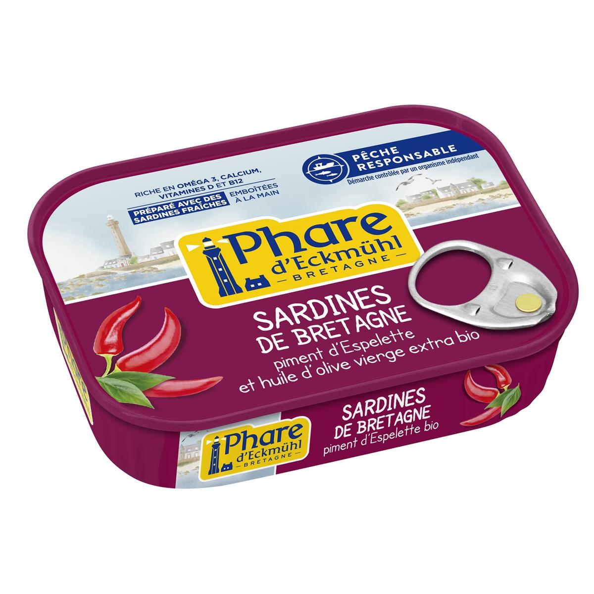 3263670152012 - Phare d'Eckmuhl - Sardines au piment d'Espelette Bio, préparées à la main