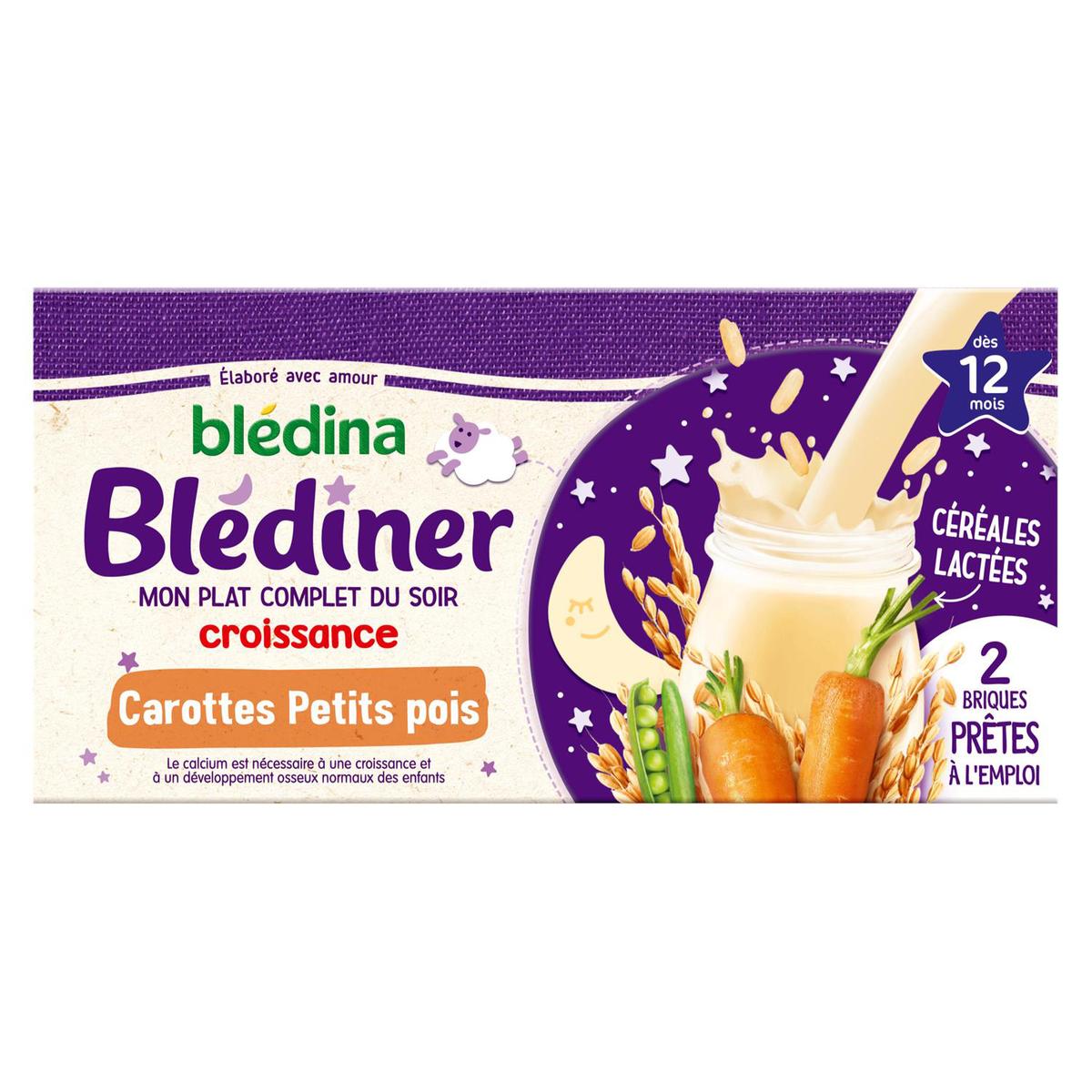 BLEDINA : Blédîner - Carotte, patate douce, semoule et lait dès 8