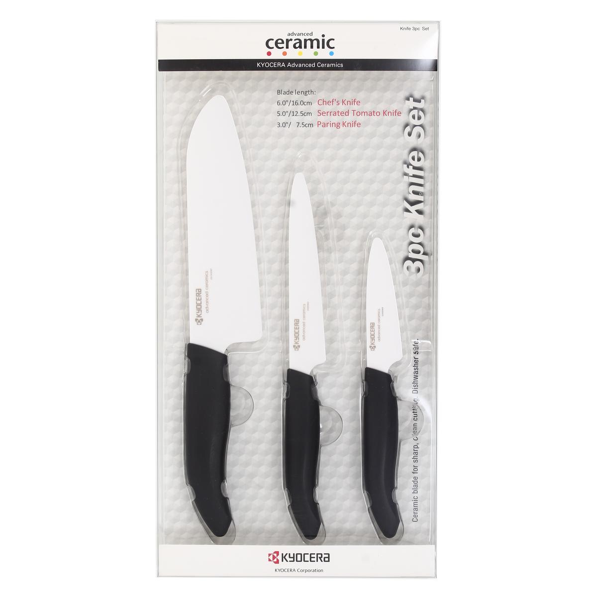 4960664684212 - Kyocera - Set Chef 3 couteaux de cuisine en céramique fine