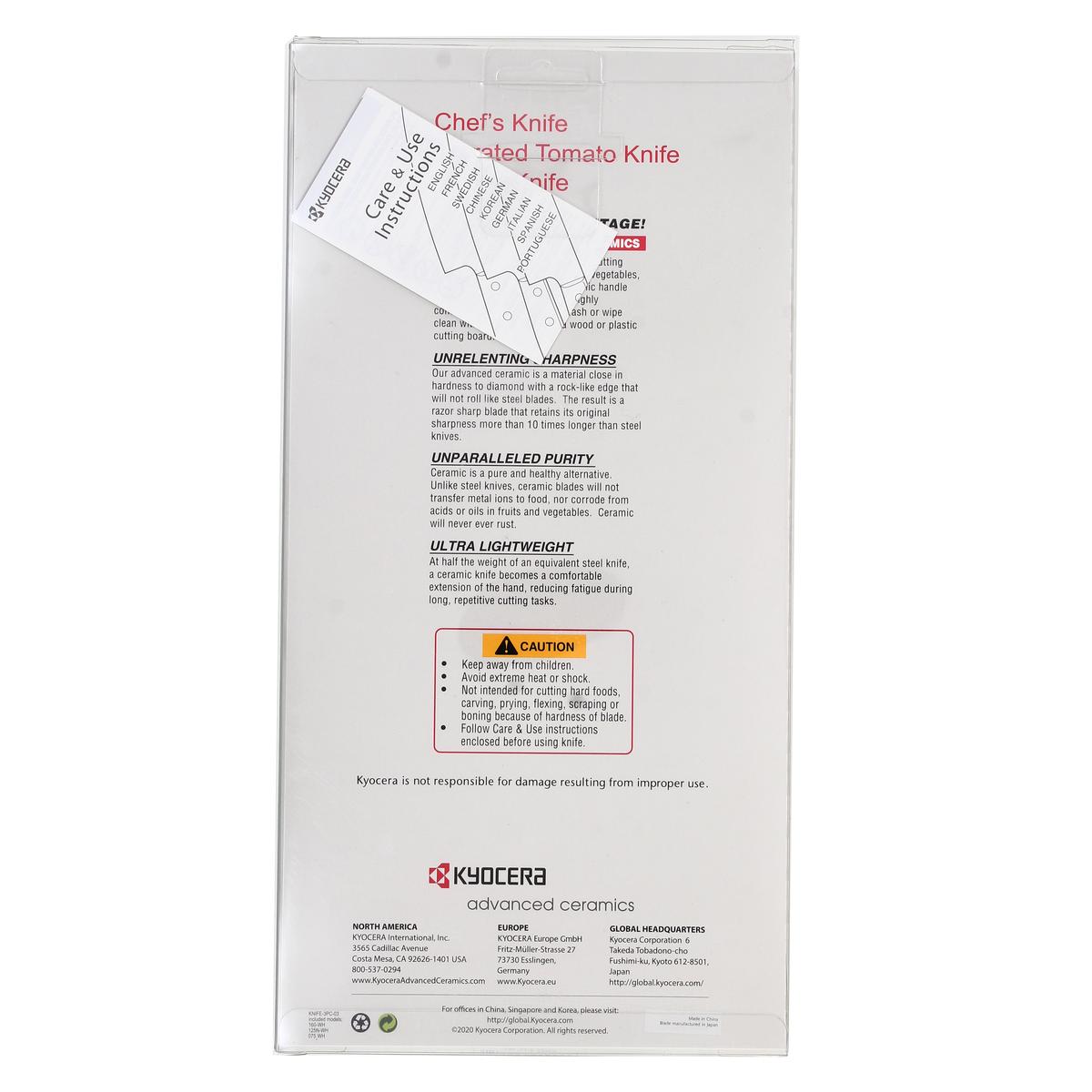 4960664684212 - Kyocera - Set Chef 3 couteaux de cuisine en céramique fine