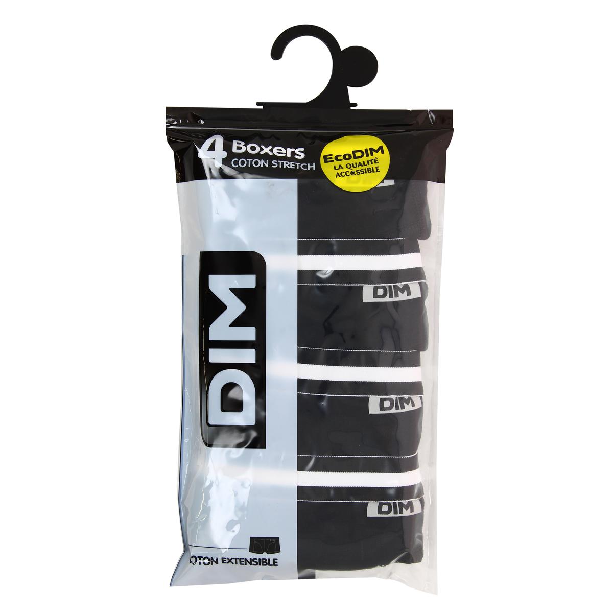 3610860655912 - Dim - Lot de 4 boxers Noirs Ecodim