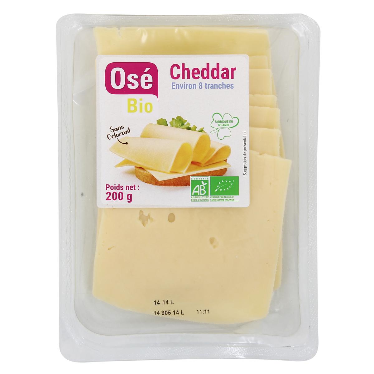 3760099539412 - Osé Bio - Fromage Cheddar bio en tranches, 200g
