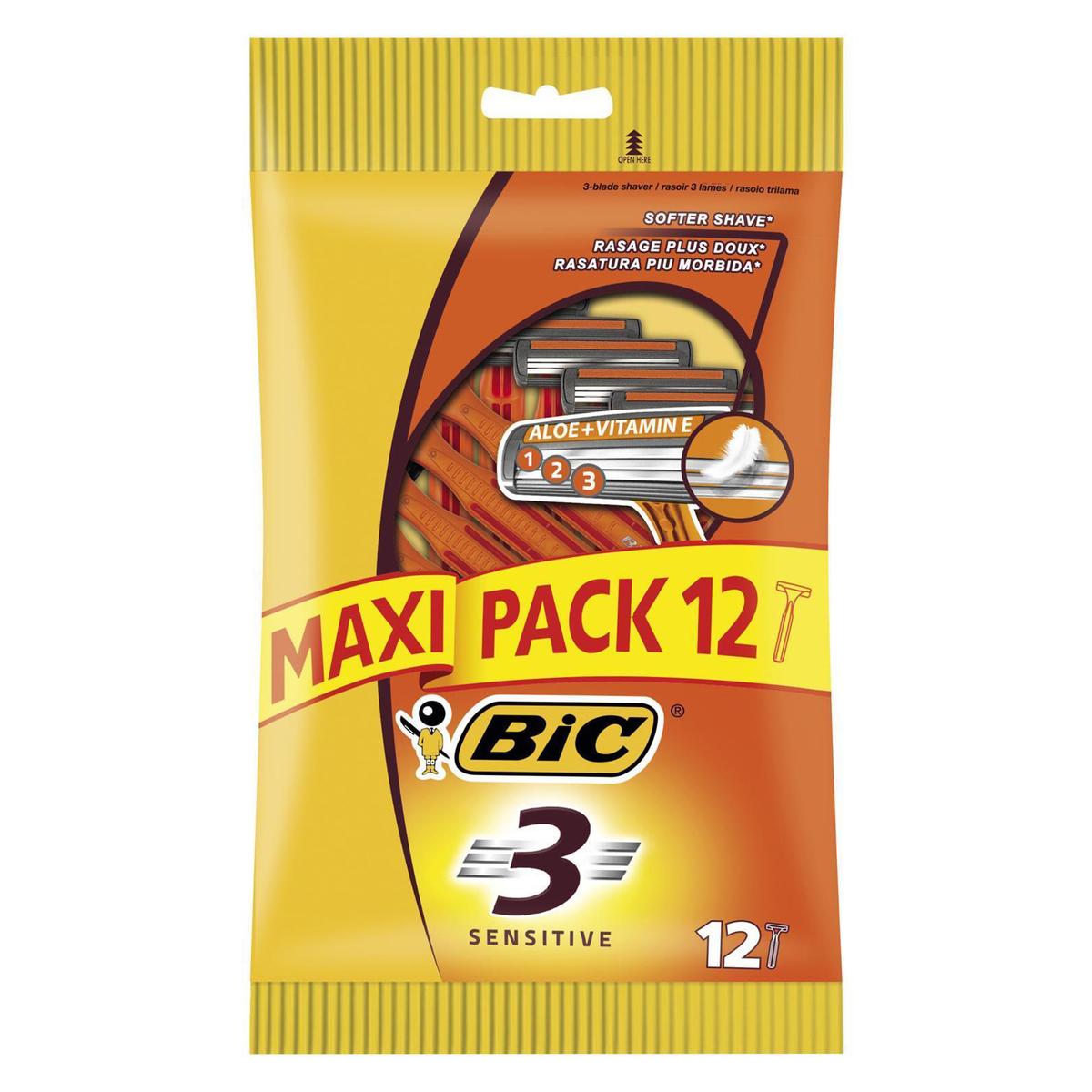 3086123170513 - Bic - Rasoirs jetables - Sensitive 3 lames - Maxi pack