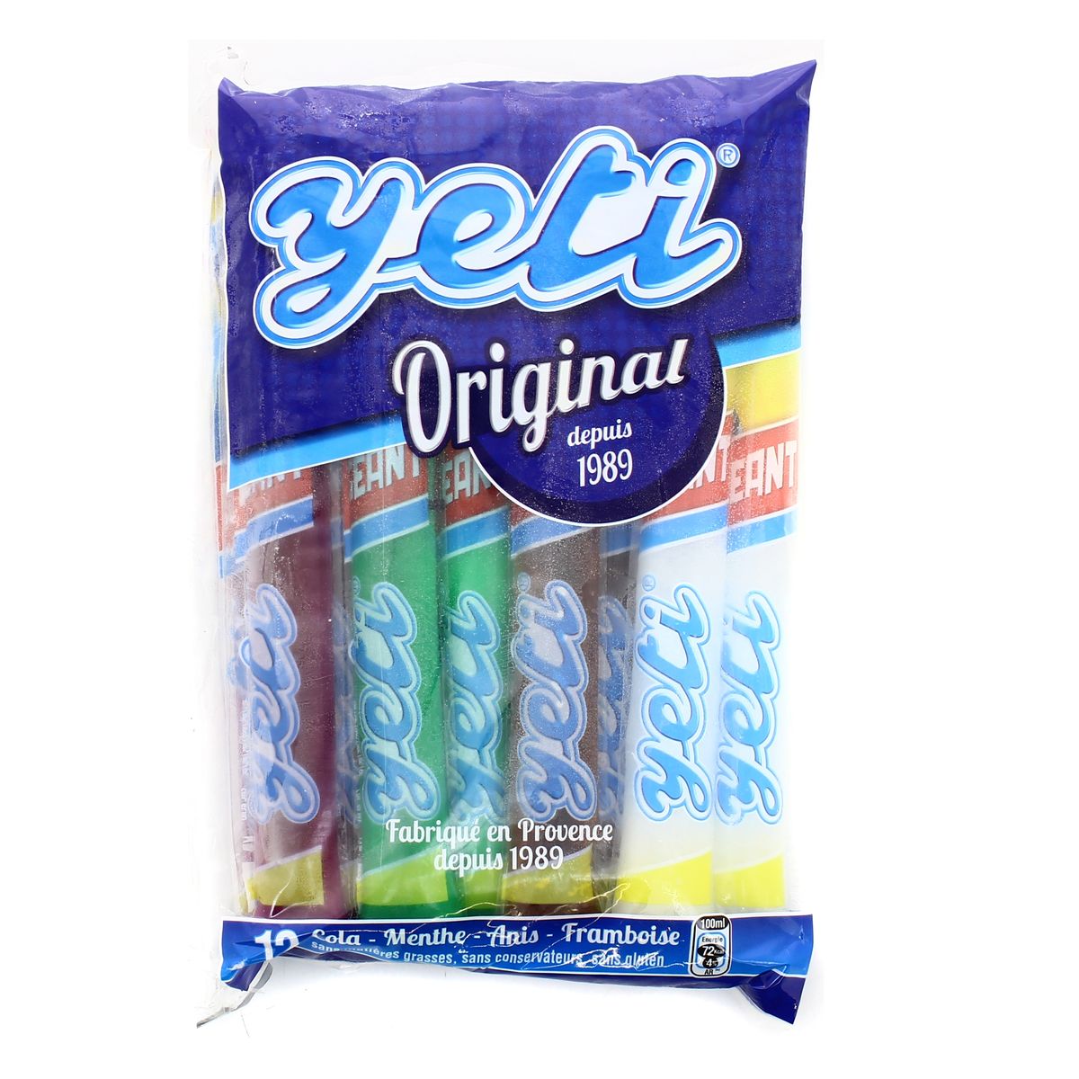 3332792001413 - Yetigel - 12 Bâtonnets géants parfum Original 12x100ml 