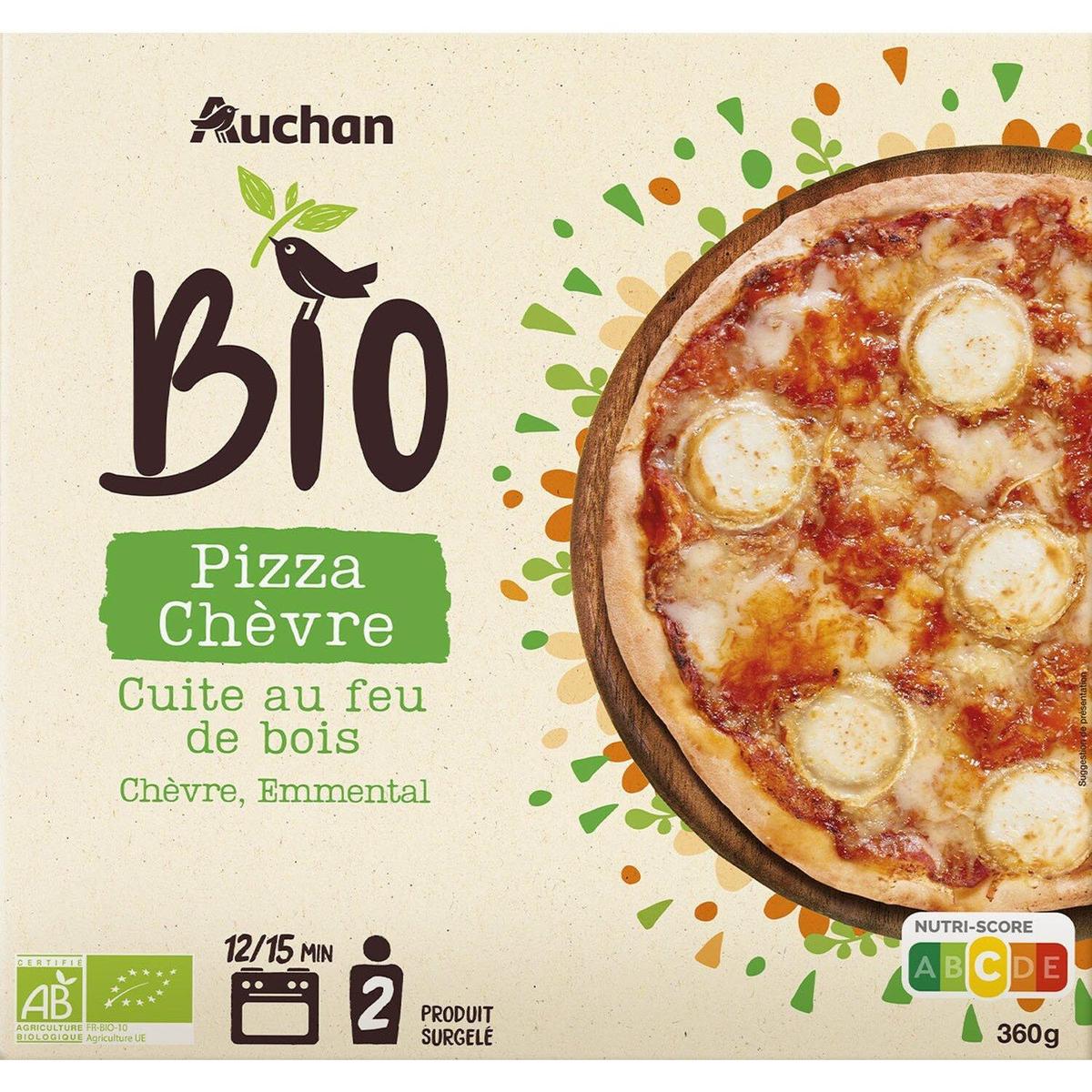 3596710461813 - Auchan BIO - Pizza chèvre bio cuite au feu de bois