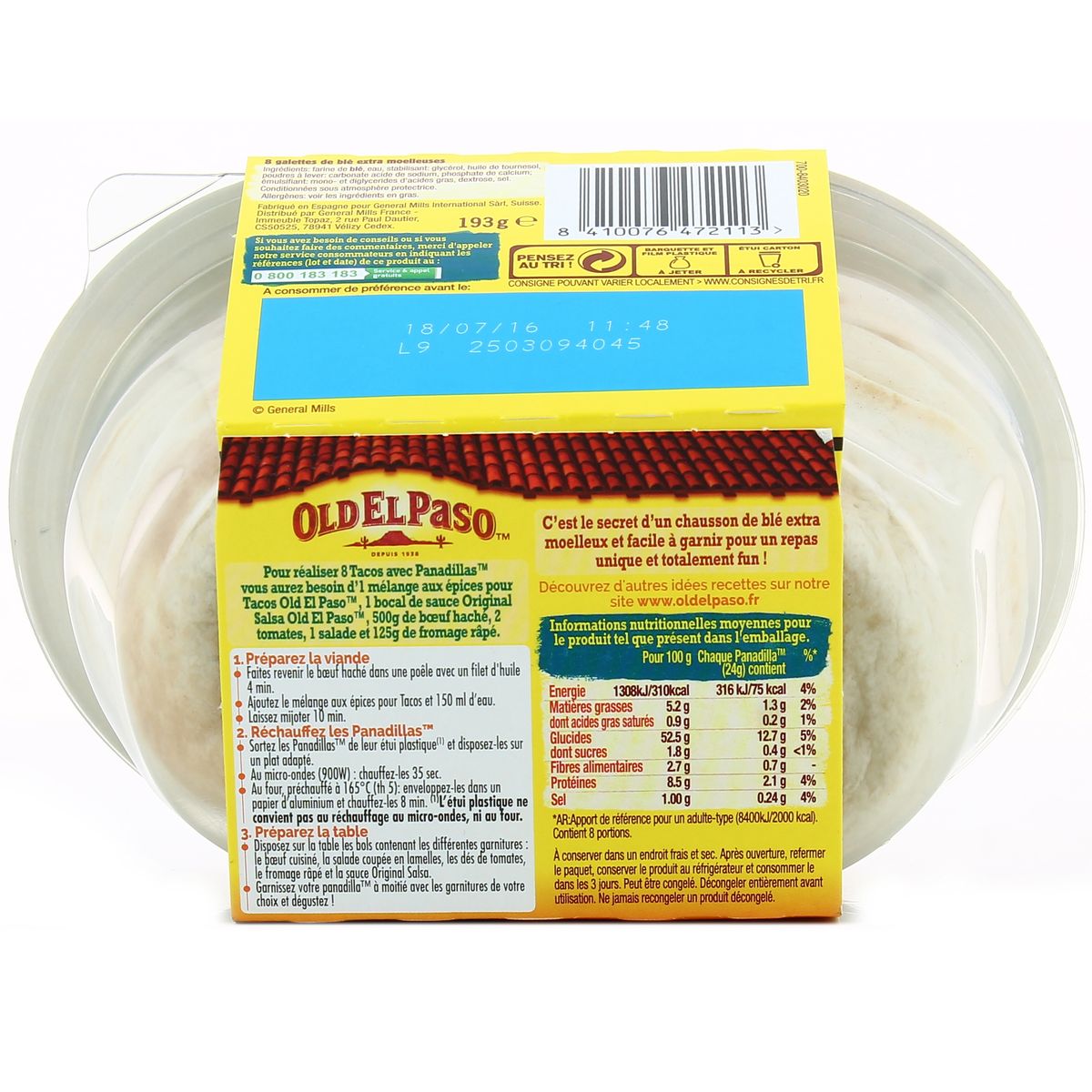 8410076472113 - Old el Paso - 8 panadillas de blé