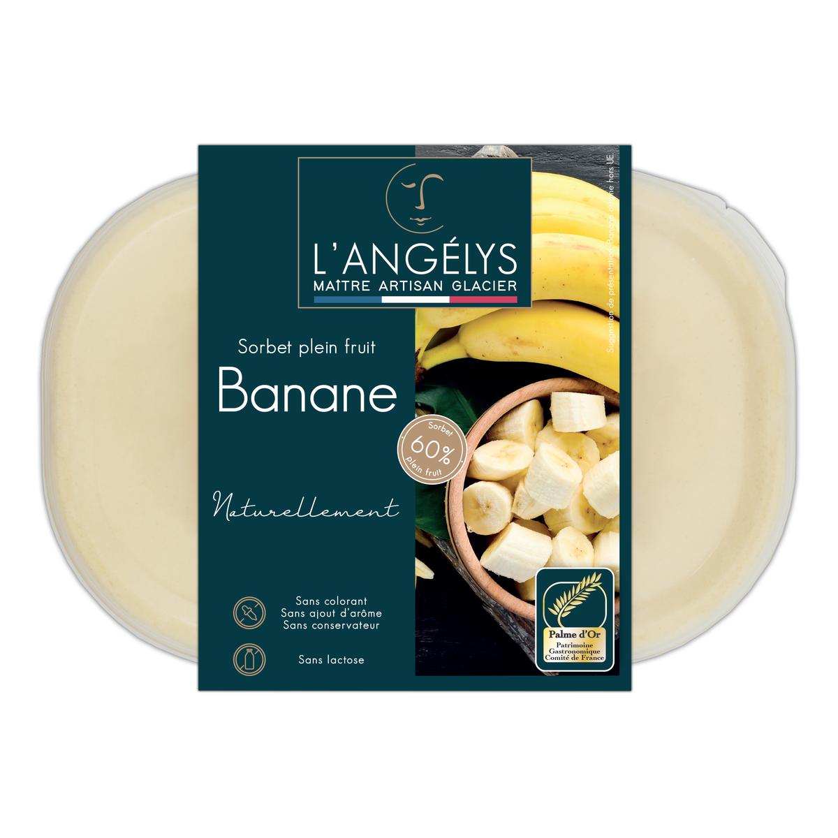 3760039982513 - L'Angelys - Sorbet artisanal Banane plein fruit 60%