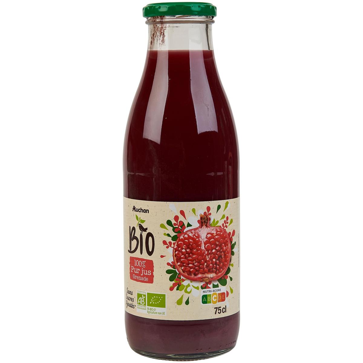 3596710453313 - Auchan BIO - Pur jus de grenade bio sans sucres ajoutés