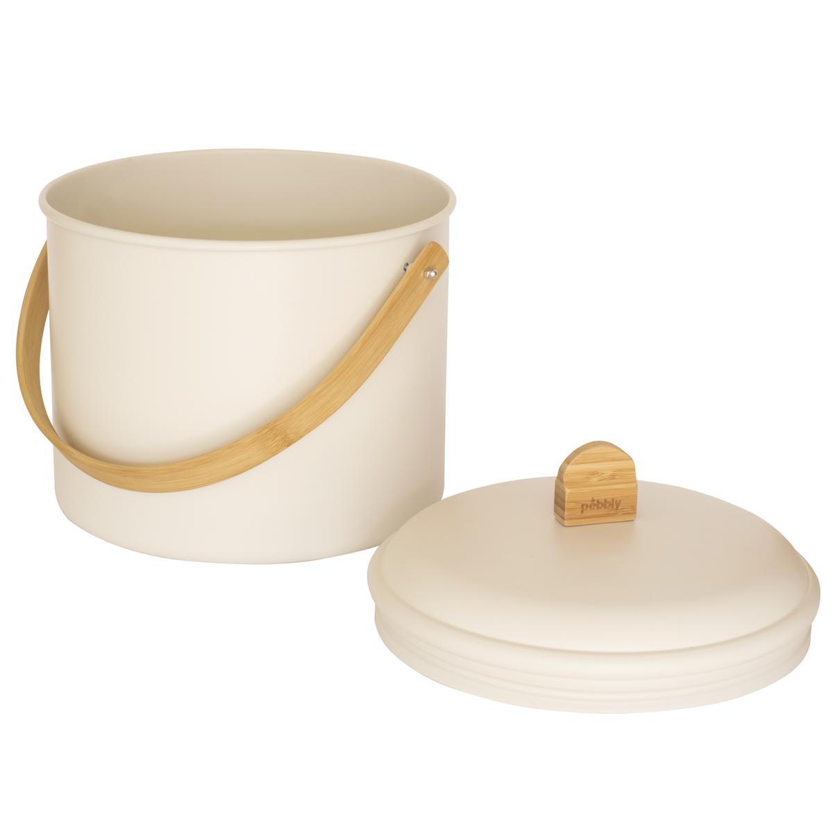 3760132814513 - Pebbly - Seau à compost d'intérieur 7 L métal/bambou