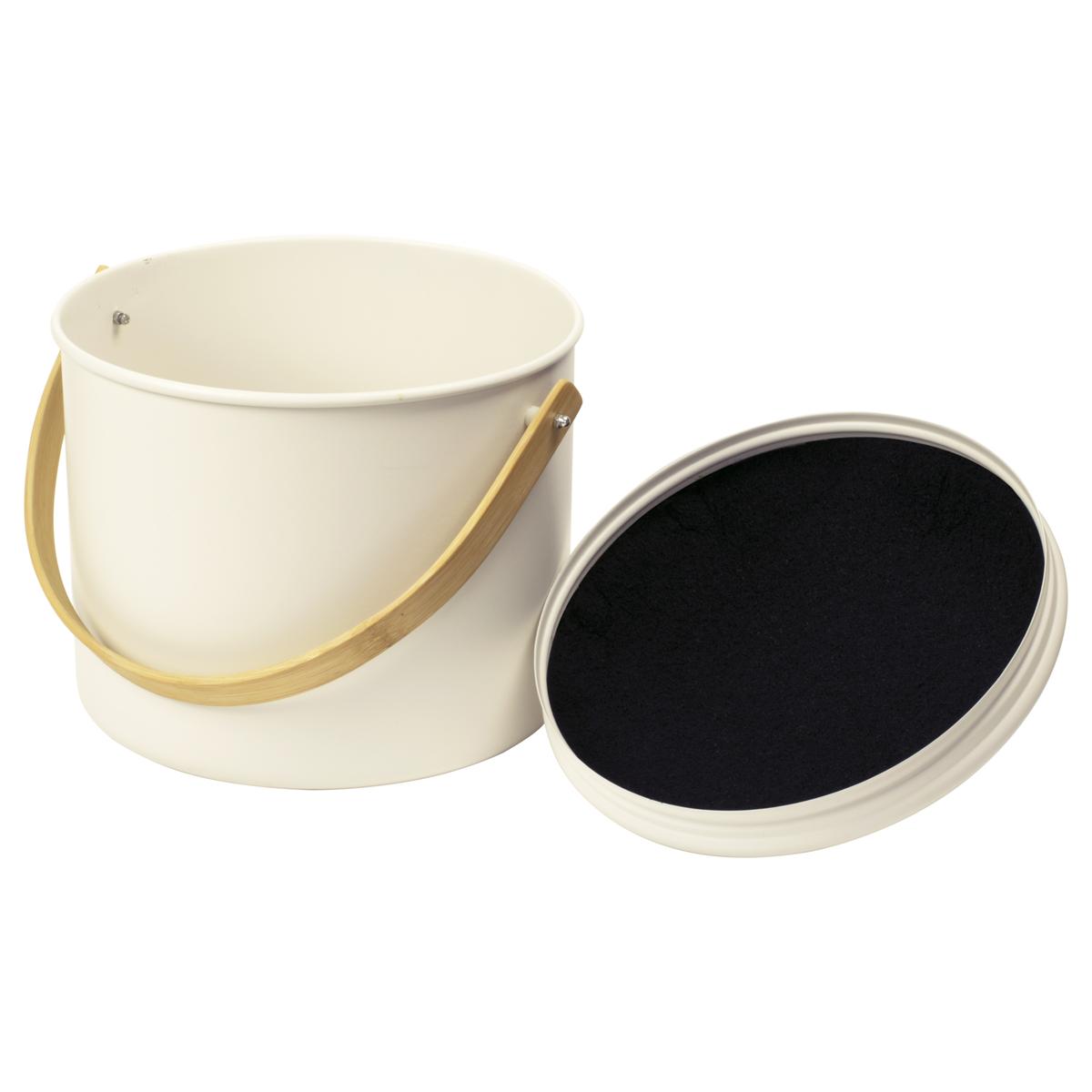 3760132814513 - Pebbly - Seau à compost d'intérieur 7 L métal/bambou