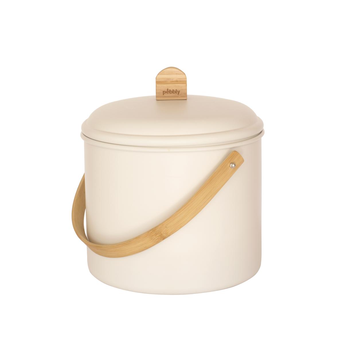 3760132814513 - Pebbly - Seau à compost d'intérieur 7 L métal/bambou