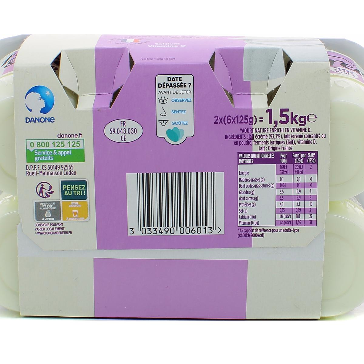 3033490006013 - Light&Free - Yaourt nature 0%