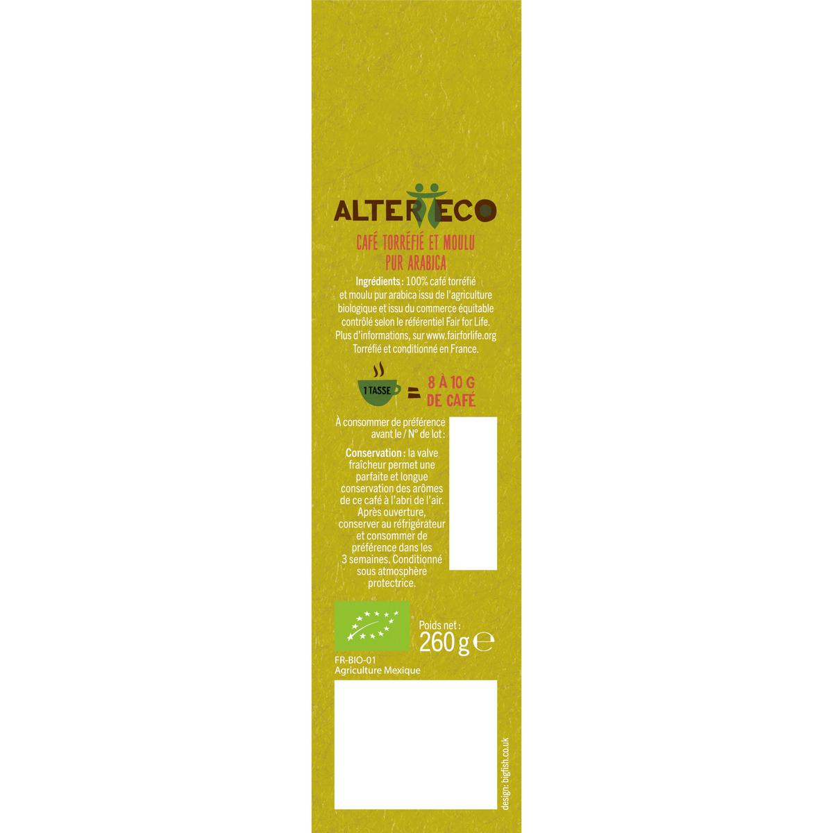3700214617113 - Alter Eco - Commerce Equitable - Café moulu Arabica intense et boisé Bio du Mexique