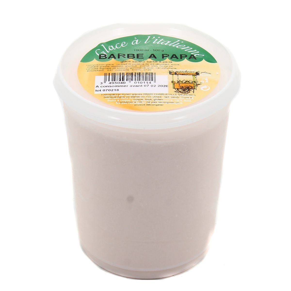 3495040010114 - Le Marchand De Glaces - Glace à l'italienne saveur barbe à papa 1 litre