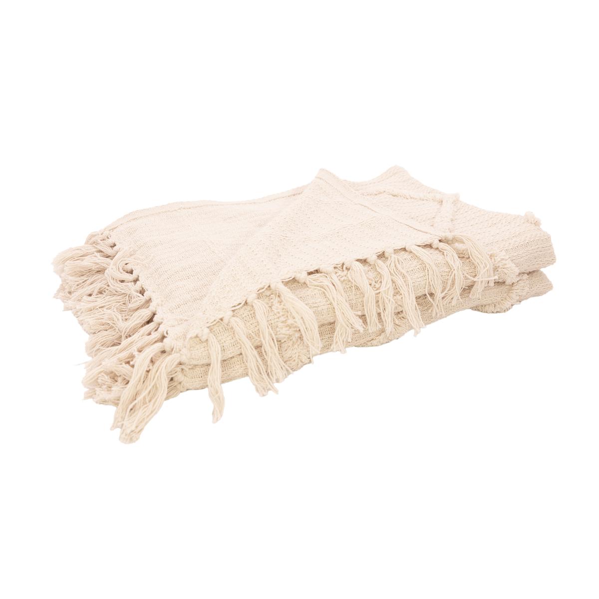 5404035710814 - Point virgule - Plaid en coton 100% recyclé blanc