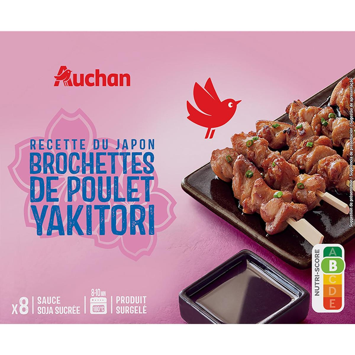 3596710482214 - Auchan - Yakitori au poulet sauce soja sucrée - 210g