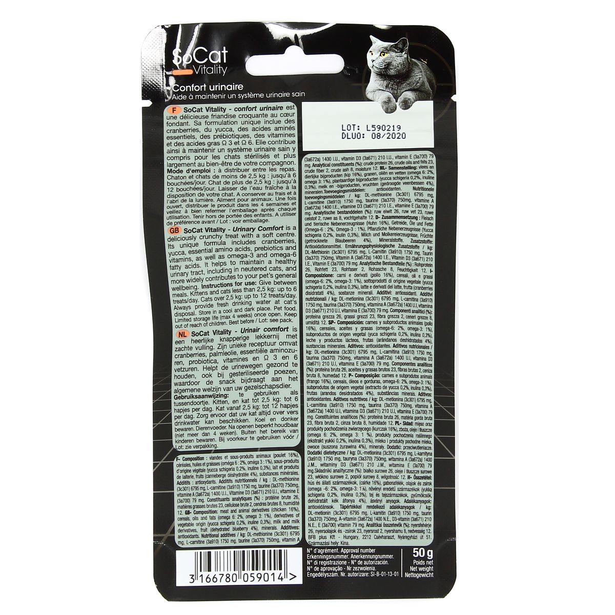 3166780059014 - Riga Socat - Vitality Confort Urinaire Poulet - Friandise pour chat