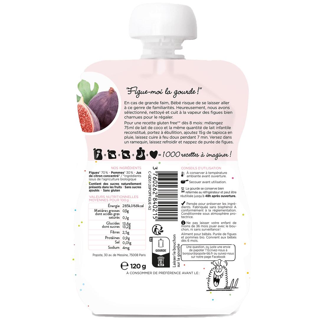 3760262840215 - Popote - Figue Bio Gourde Bébé Dès 4/6 mois