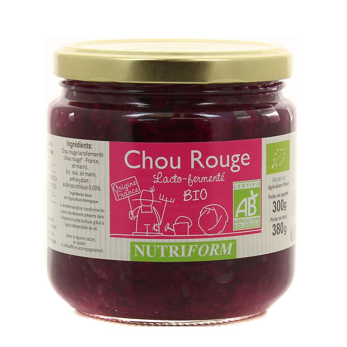 3022820420315 - Nutriform - Chou Rouge Lacto-fermenté bio