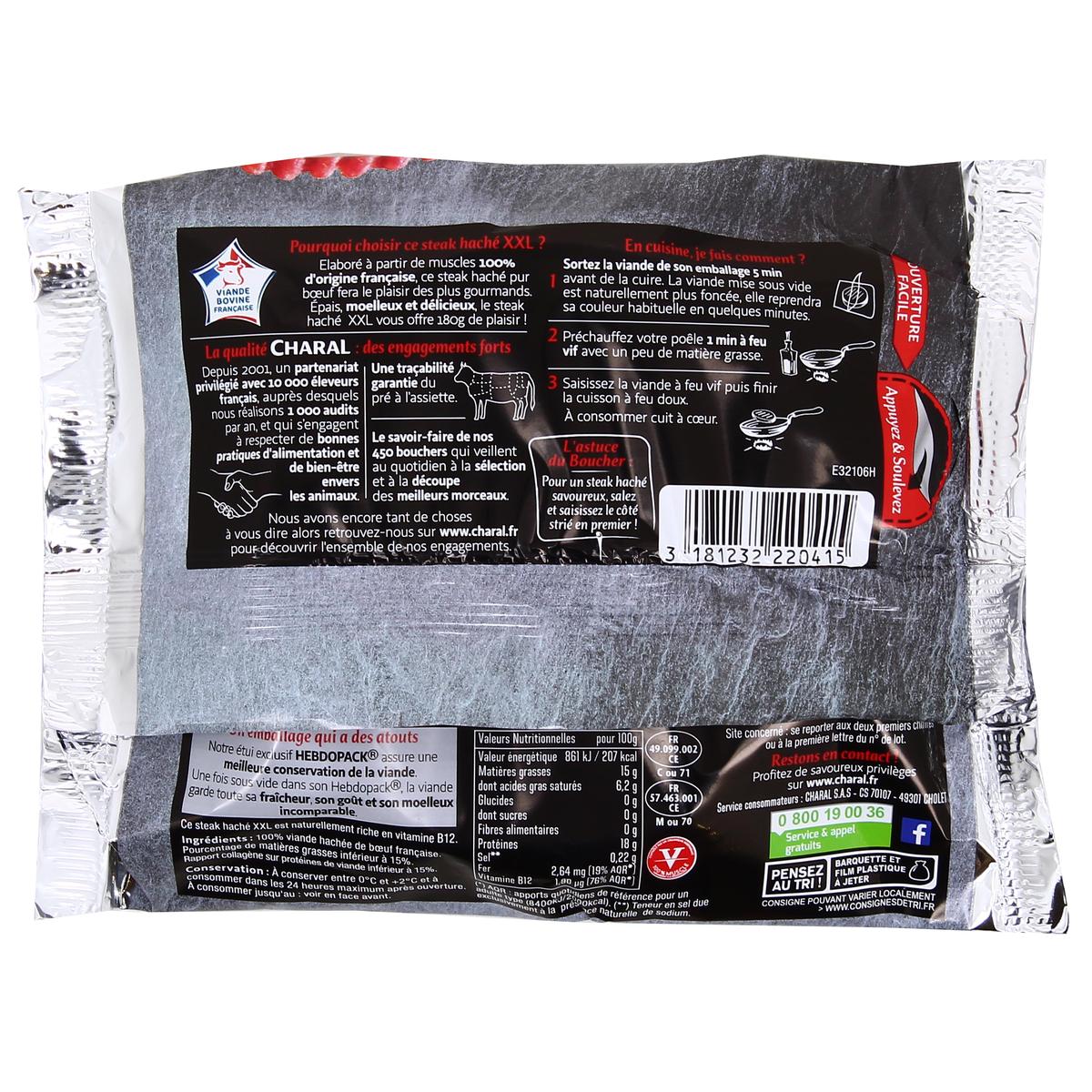 3181232220415 - Charal - Steak Haché XXL 15%MG