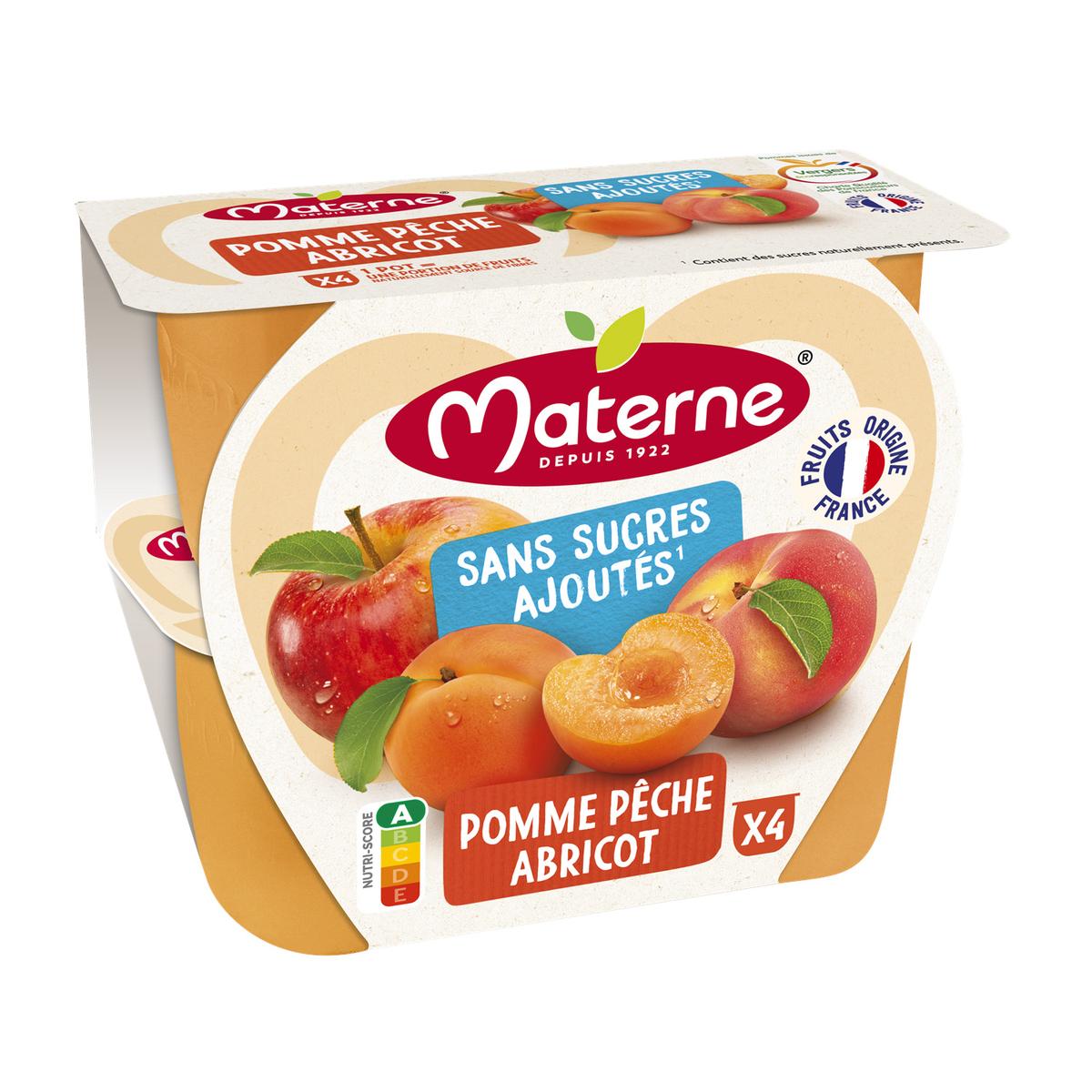 3021760291115 - Materne - Compote Pomme Pêche Abricot sans sucre ajoutés
