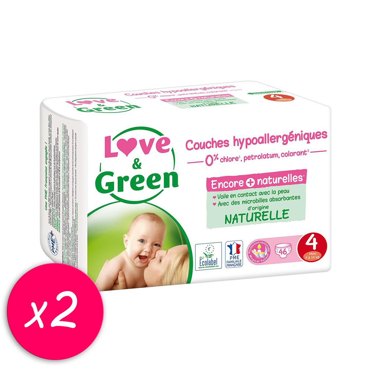 Love & green - 46 couches (t4) - 7/14kg pas cher - Toilette de bébé - Achat  moins cher
