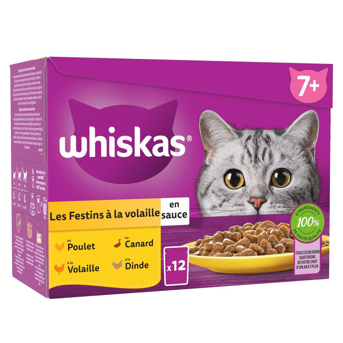 Acheter Whiskas Pâtée à la Volaille en sauce pour chat sénior, 12x85g