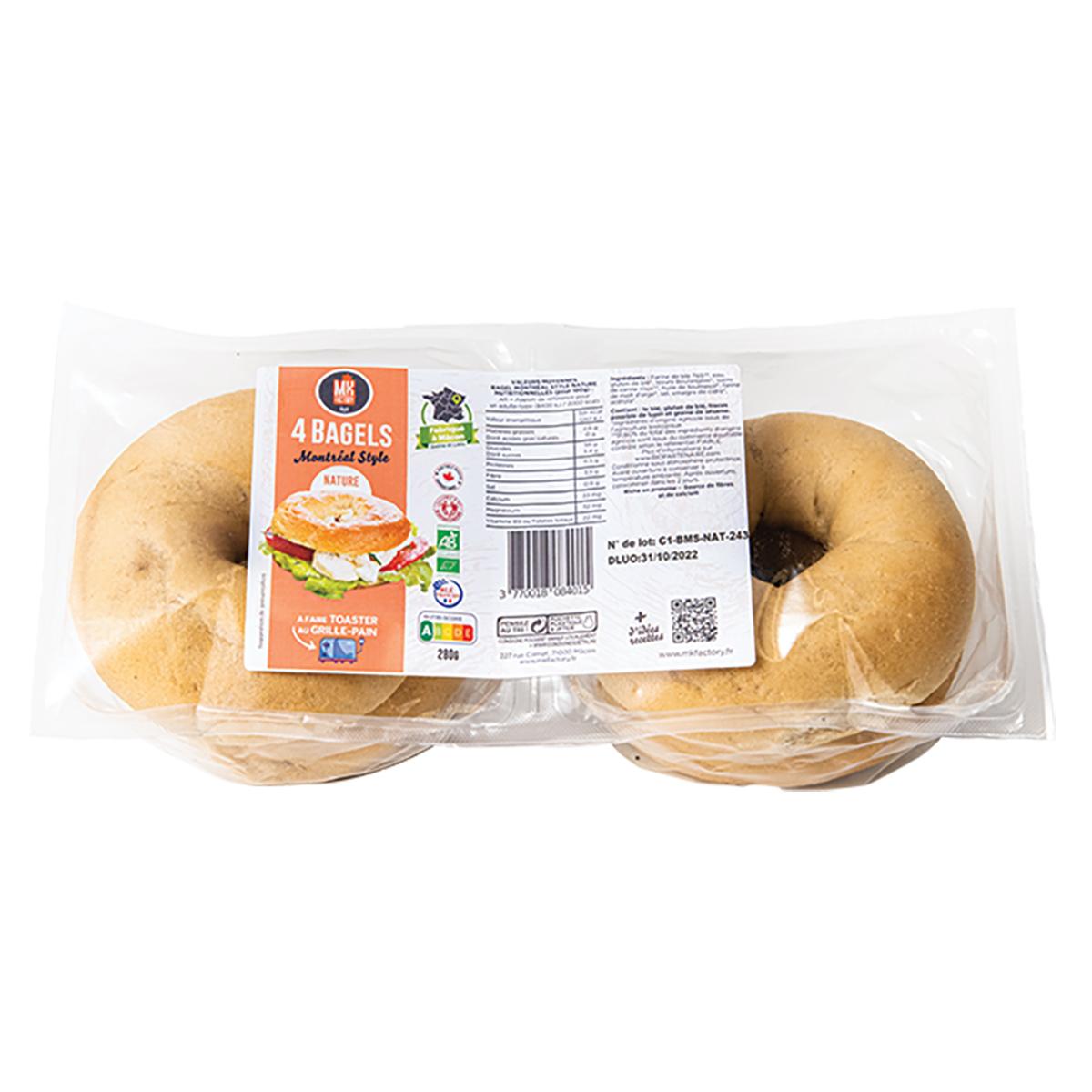 3770018084015 - MK Factory - Bagel bio 'Montréal Style' nature x4